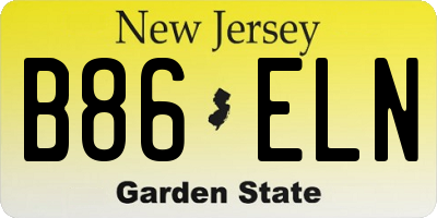 NJ license plate B86ELN