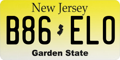 NJ license plate B86ELO