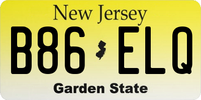 NJ license plate B86ELQ
