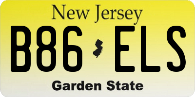 NJ license plate B86ELS