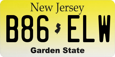 NJ license plate B86ELW