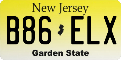 NJ license plate B86ELX