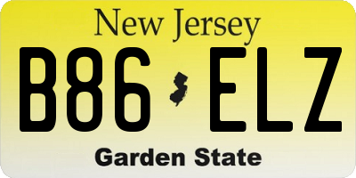 NJ license plate B86ELZ