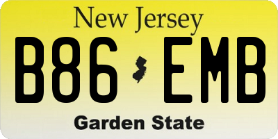 NJ license plate B86EMB