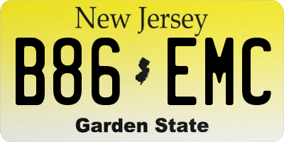 NJ license plate B86EMC