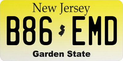 NJ license plate B86EMD
