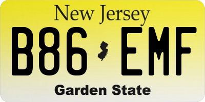 NJ license plate B86EMF