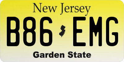 NJ license plate B86EMG