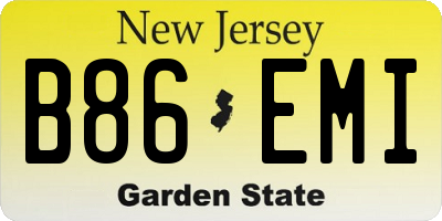 NJ license plate B86EMI