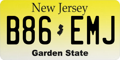 NJ license plate B86EMJ