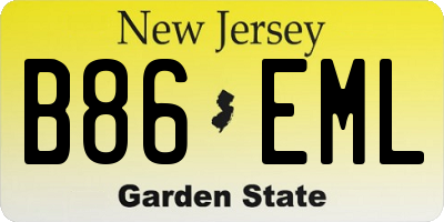 NJ license plate B86EML