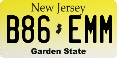 NJ license plate B86EMM