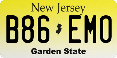 NJ license plate B86EMO
