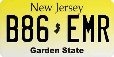 NJ license plate B86EMR