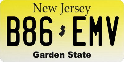 NJ license plate B86EMV