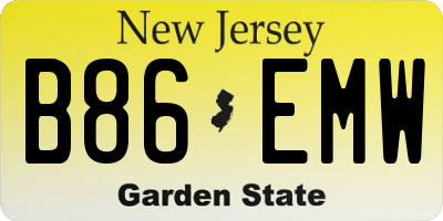 NJ license plate B86EMW