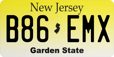 NJ license plate B86EMX