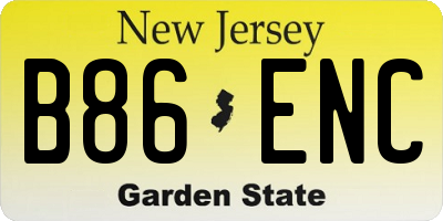 NJ license plate B86ENC