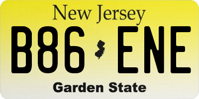 NJ license plate B86ENE