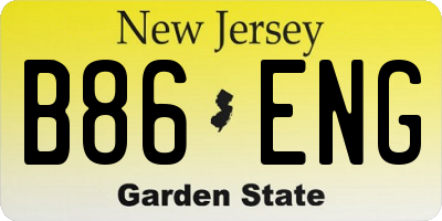 NJ license plate B86ENG