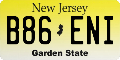 NJ license plate B86ENI