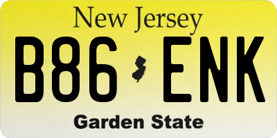 NJ license plate B86ENK