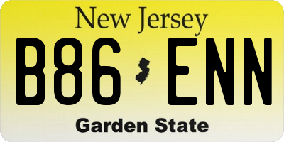 NJ license plate B86ENN