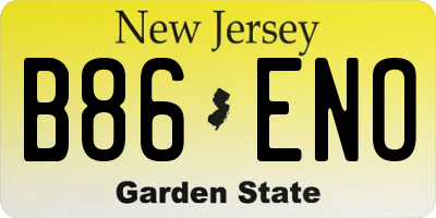 NJ license plate B86ENO