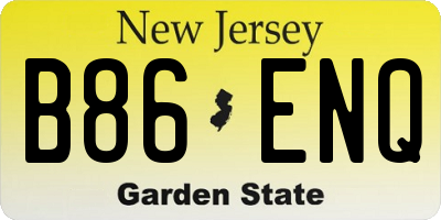 NJ license plate B86ENQ