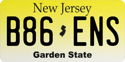 NJ license plate B86ENS