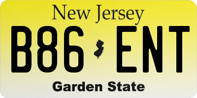 NJ license plate B86ENT