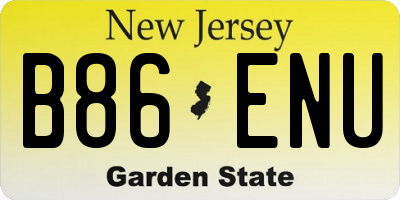 NJ license plate B86ENU