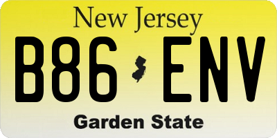 NJ license plate B86ENV