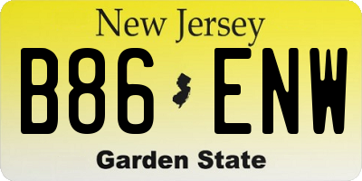 NJ license plate B86ENW
