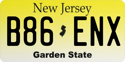 NJ license plate B86ENX