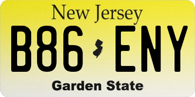 NJ license plate B86ENY