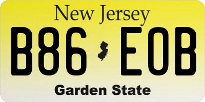 NJ license plate B86EOB