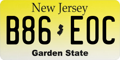 NJ license plate B86EOC