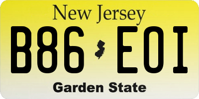 NJ license plate B86EOI