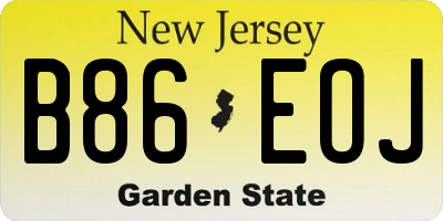 NJ license plate B86EOJ