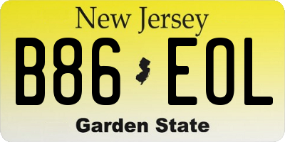 NJ license plate B86EOL