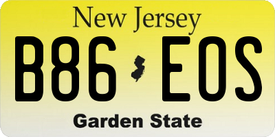 NJ license plate B86EOS