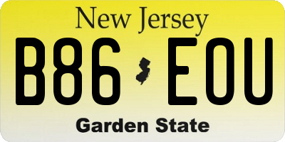 NJ license plate B86EOU