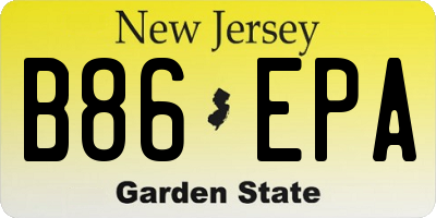 NJ license plate B86EPA