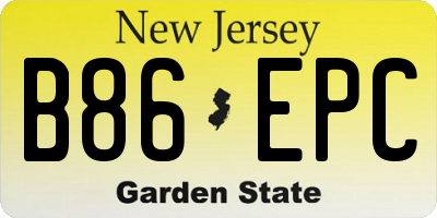 NJ license plate B86EPC