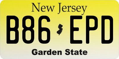 NJ license plate B86EPD