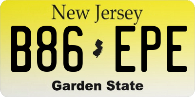 NJ license plate B86EPE