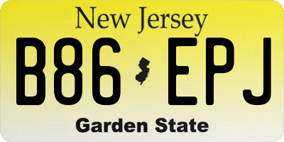 NJ license plate B86EPJ