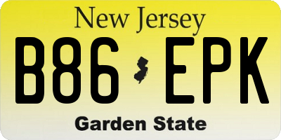 NJ license plate B86EPK