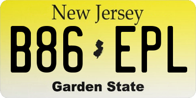NJ license plate B86EPL